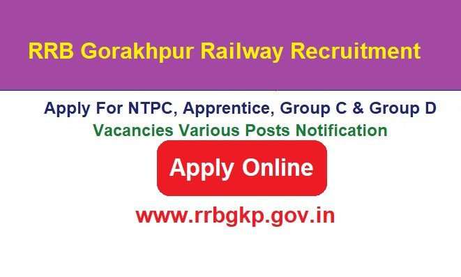 RRB Gorakhpur Railway Recruitment 2024 Apply Online For NTPC, Apprentice, Group C & Group D Vacancies Various Posts Notification, @www.rrbgkp.gov.in
